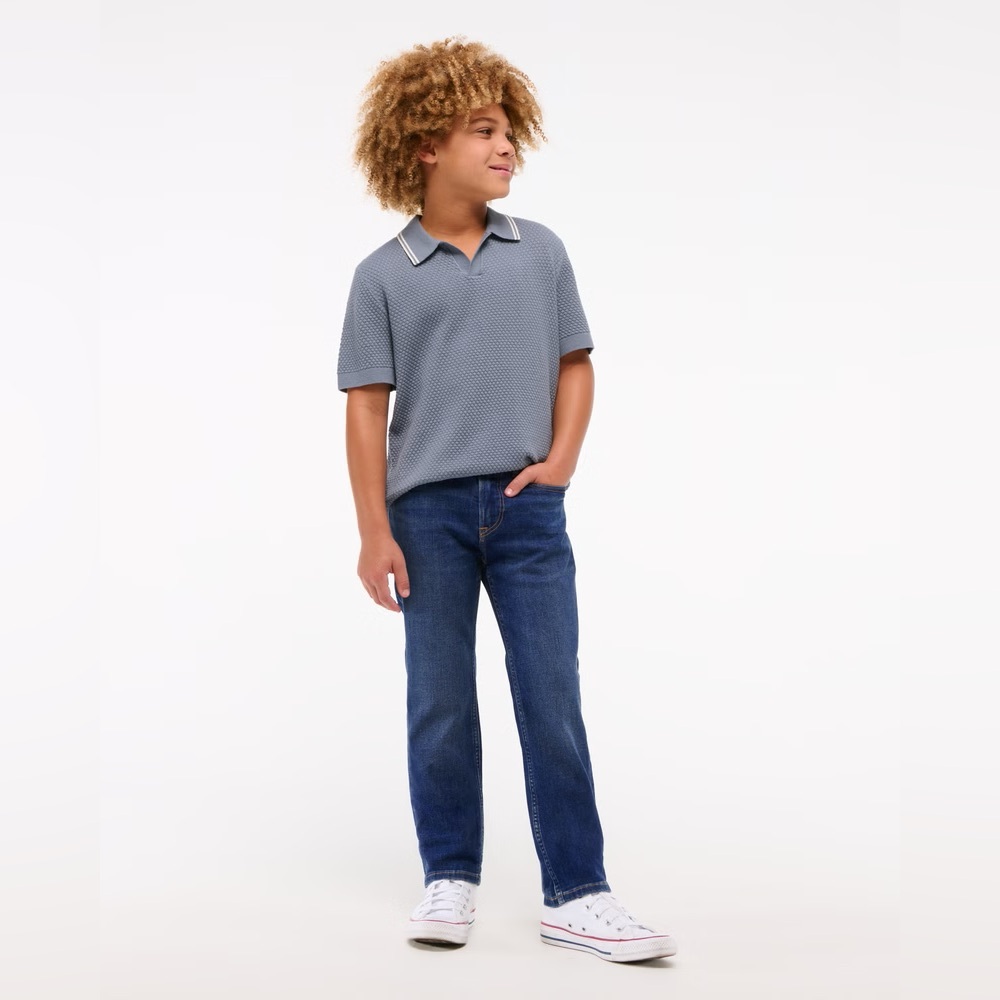 Abercrombie kids blue denim slight boot jeans. 7/8